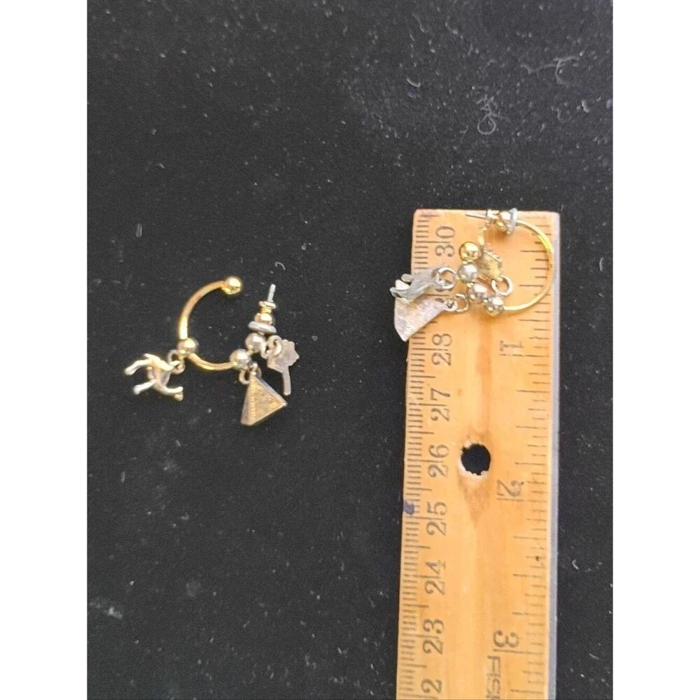 Vintage Camel Joe Cash Earrings Egyptian Theme Dangles RARE